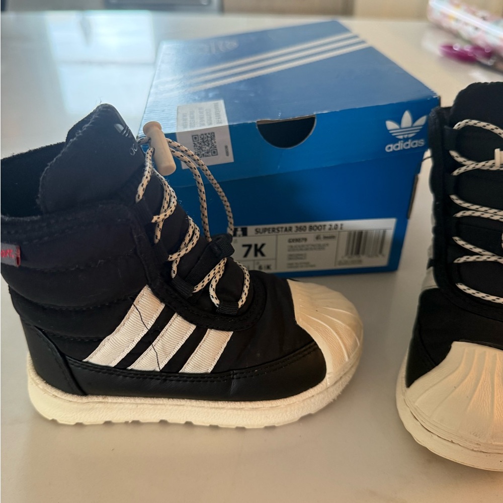 Adidas Kids Superstar 360 Boots - Black and Cream